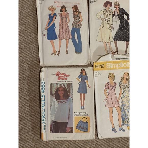 Lot of  20 Vintage Sewing Patterns 70s 80s +  Boho Retro bell bottoms - Picture 10 of 16